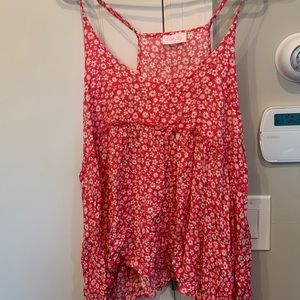 Pink lily flowey spaghetti strap top